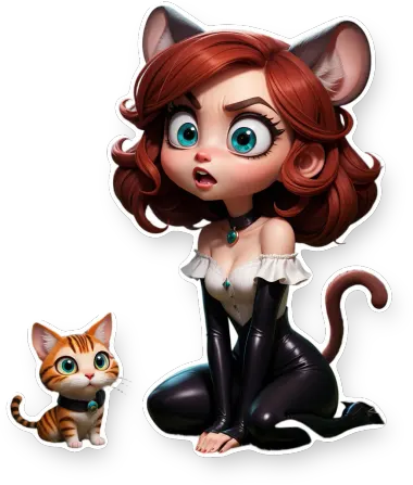 Angry Cat Mouse Girl