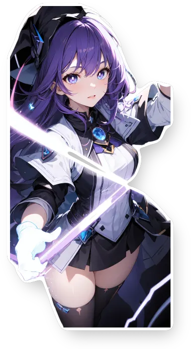 Lightning Witch Purple Hair