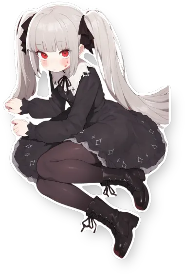 Gothic Girl with Blood